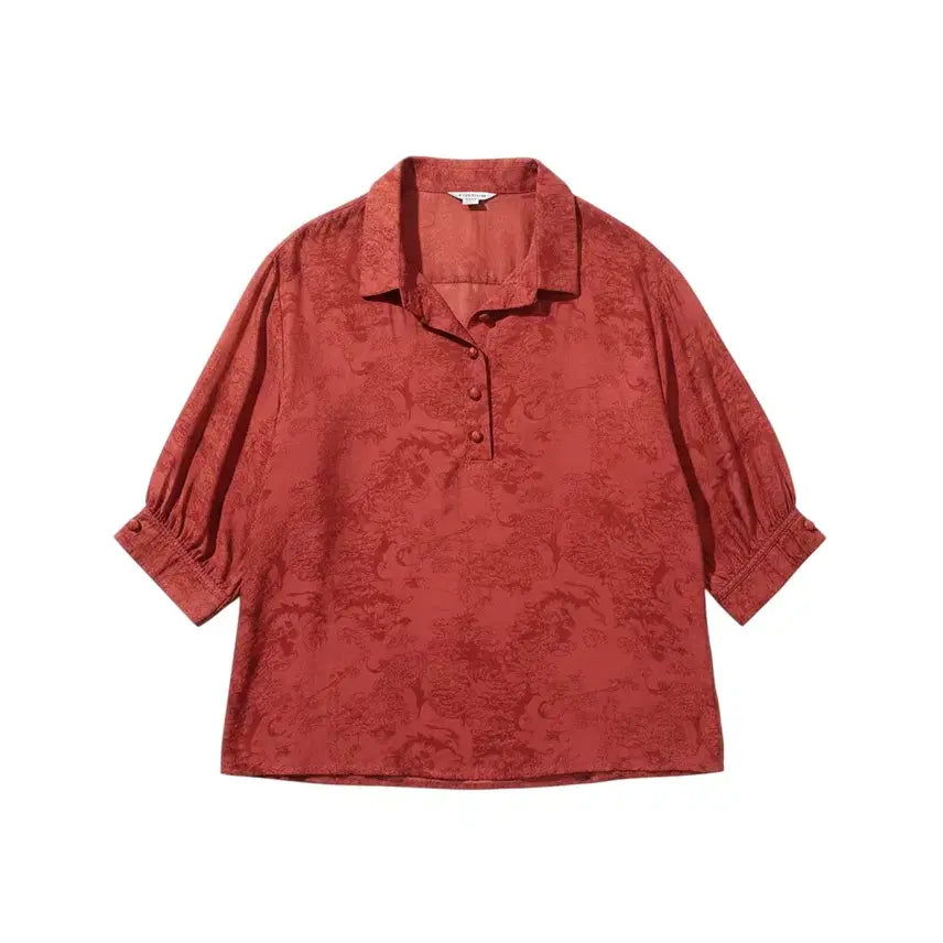 [BUNJANG] Floral 7/10 Sleeve Blouse XXL / 여성XXL/ 플로럴 7부소매 블라우스OR 37-9