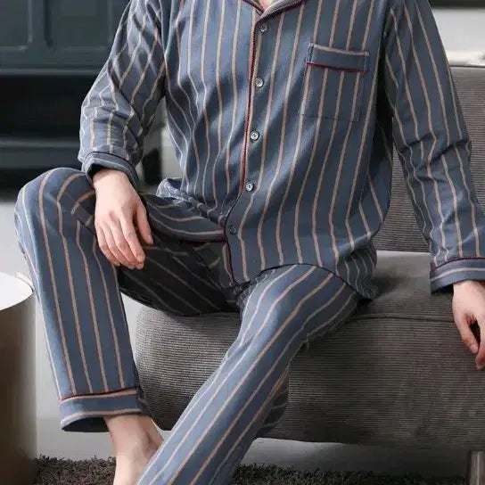 [BUNJANG] Men's Striped Pajama Set (L) / 새상품) 남성 스트라이프 잠옷 세트 (L)