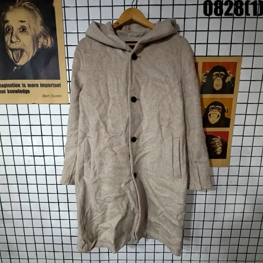[BUNJANG] Mind Bridge Long Hooded Coat Beige / 마인드브릿지 롱 후드 코트 100 0828