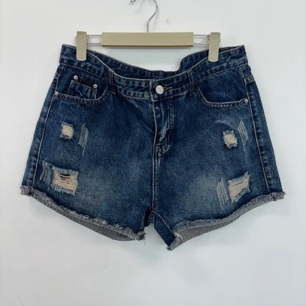 [BUNJANG] Women's Beaded Denim Shorts - Size 32 / 새상품 여성 비즈장식 데님 반바지 32인치 ㅡ0828