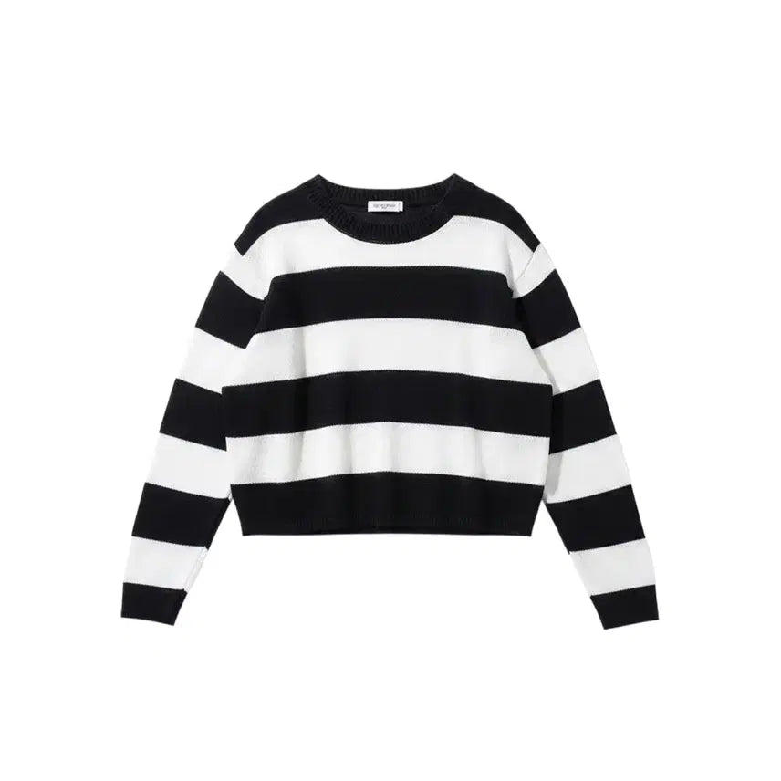 [BUNJANG] Women's Striped Long-Sleeve Knit Sweater / 여성F/ 모스트스탠딩 단가라 긴팔니트 37-10
