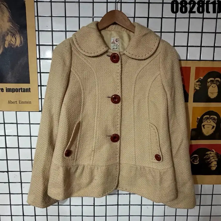 [BUNJANG] Vintage Beige Tweed Coat / 빈티지 트위드 코트 베이지 0828