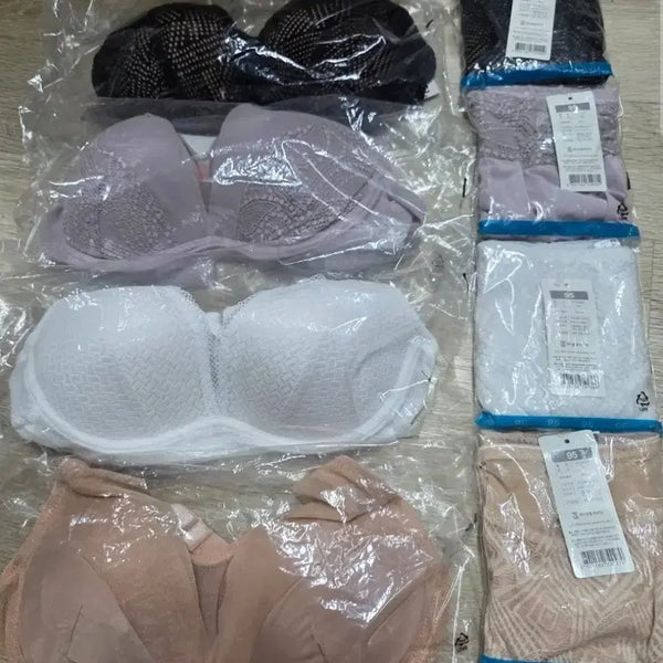 [BUNJANG] Vivienn Skin Fit Bra Panty Set Bundle (4 Sets) / 남영비비안 스킨핏 브라팬티 세트 75A, 95 4세트 일괄
