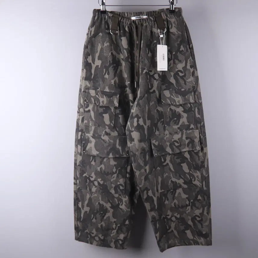 [BUNJANG] SETUP-EXE Camouflage Wide Cargo Pants / 셋업이엑스이(SETUP-EXE) 카모플라쥬 와이드 카고 팬츠 5452