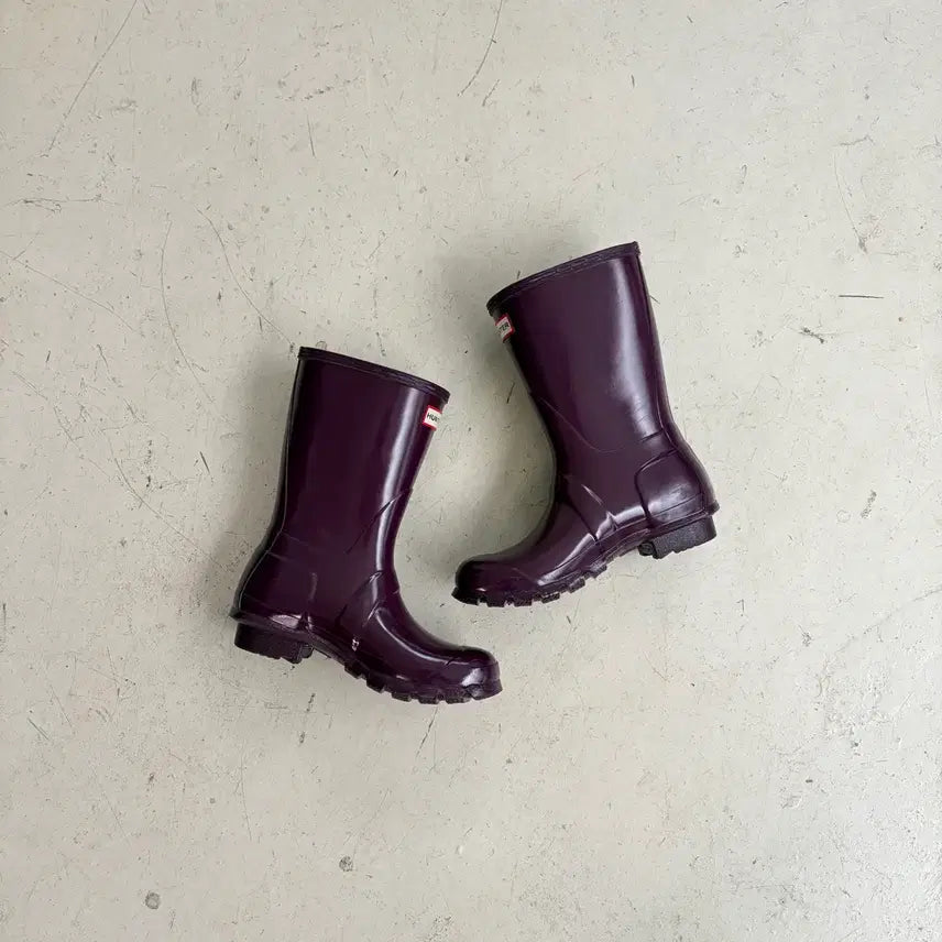[BUNJANG] Hunter Violet Gloss Short Rain Boots UK4 / HUNTER 헌터 바이올렛(퍼플) 숏 글로스 레인부츠 UK4