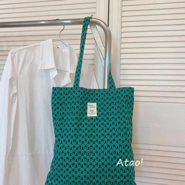 [BUNJANG] Green Pattern Eco Bag / 그린 패턴 에코백 (새상품)