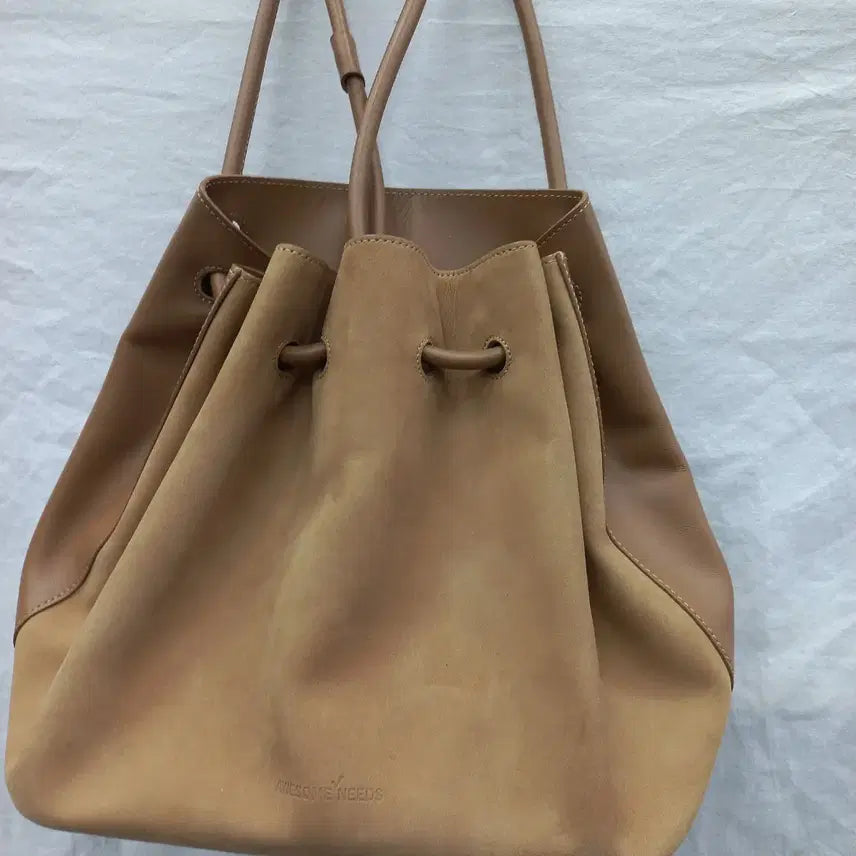 [BUNJANG] Bucket Bag Camel Suede Leather / 복조리백 카멜색