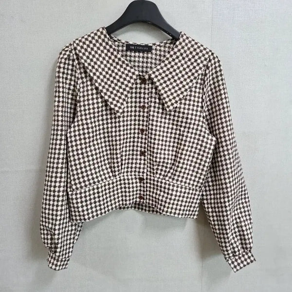 [BUNJANG] Houndstooth Collar Cardigan Jacket / 여성 하운드투스 카라 가디건 자켓 F JJ3706