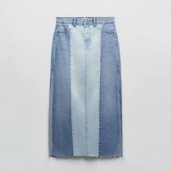 [BUNJANG] Zara Denim Patchwork Skirt / [자라] 데님 패치워크 스커트