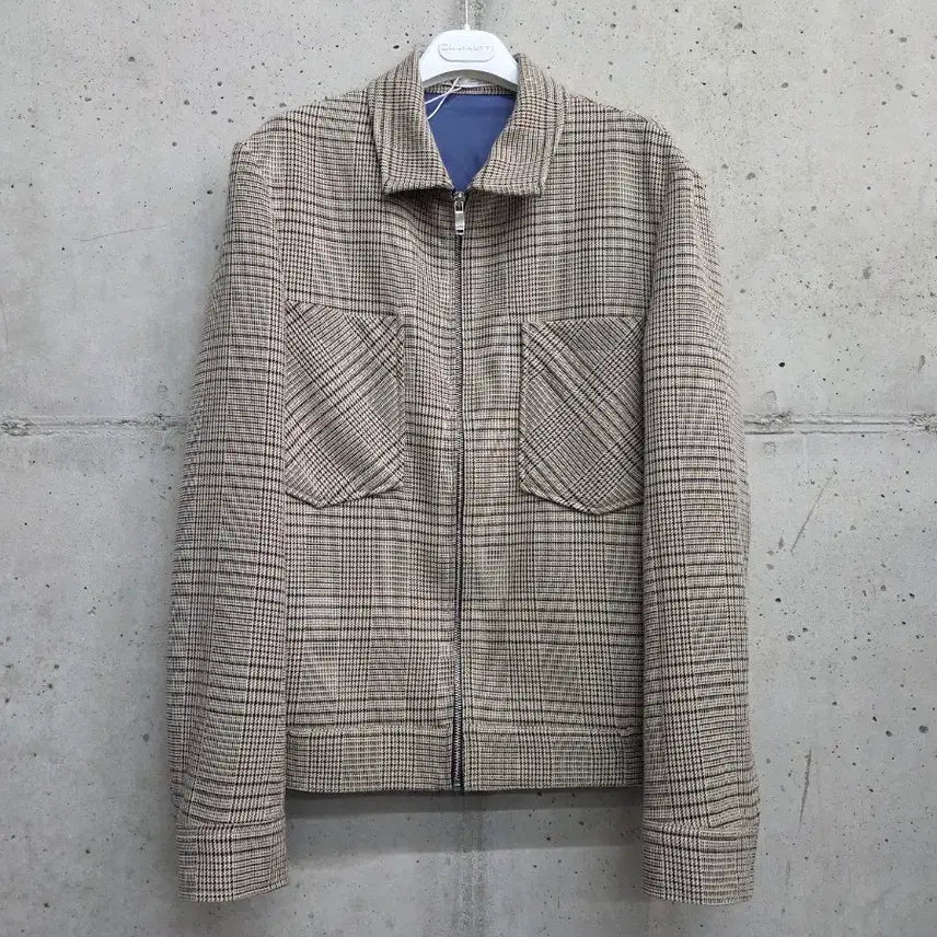 [BUNJANG] Zara Check Zip-Up Blouson Jacket / [M]자라 체크 집업 블루종 자켓