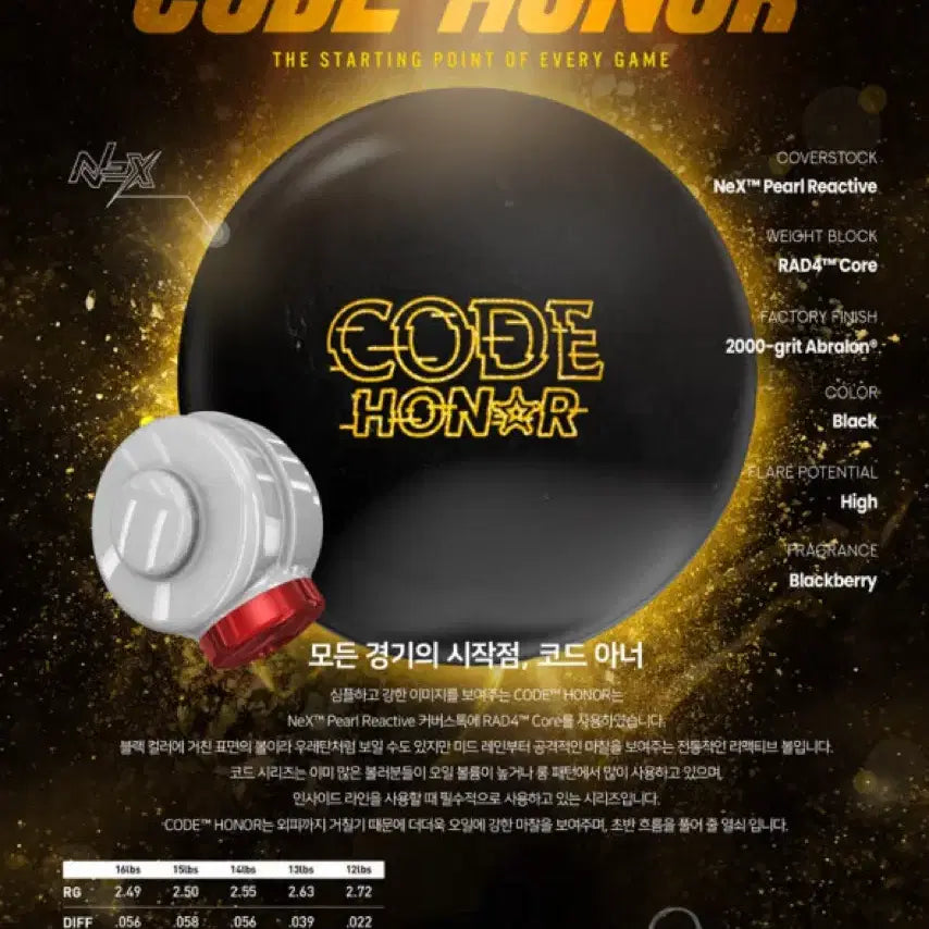 [BUNJANG] 15lb Chord Honor Bowling Ball / 15파운드 볼링공