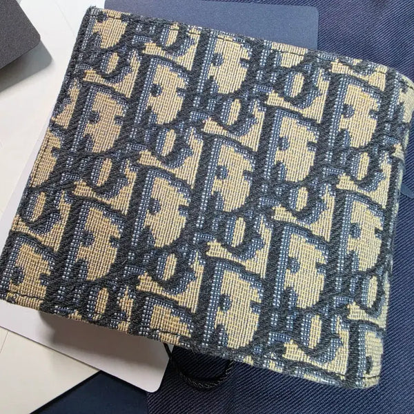 [BUNJANG] Dior Oblique Jacquard Wallet Beige & Black / 디올 오블리크 자카드 반지갑 베이지 블랙 풀구성 / 구매내역 O