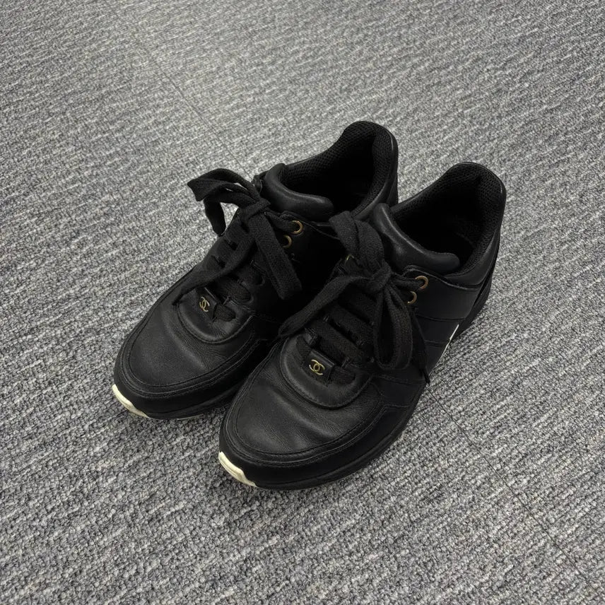 [BUNJANG] Chanel Black Leather Sneakers / 샤넬 블랙 레더 스니커즈