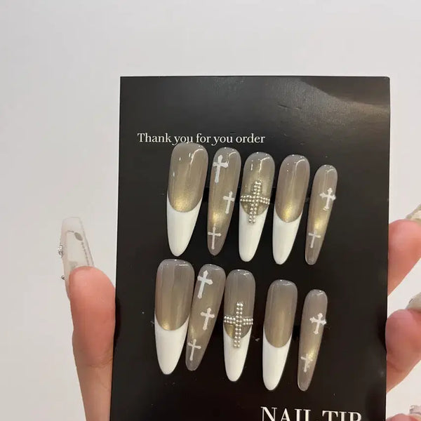 [BUNJANG] Handmade Cross Nail Tips / 십자가 수제네일팁