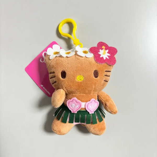 [BUNJANG] Hello Kitty Tanning Kitty Hula Doll Keychain / 헬로키티 태닝키티 하와이 훌라 인형 키링