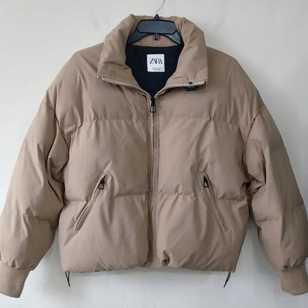 [BUNJANG] ZARA Oversized Puffer Short Jacket (US S / 100-105) - Beige / ZARA 자라 Us. S/100~105 공용 오버핏 웰론 숏패딩 푸퍼. BG. +A.