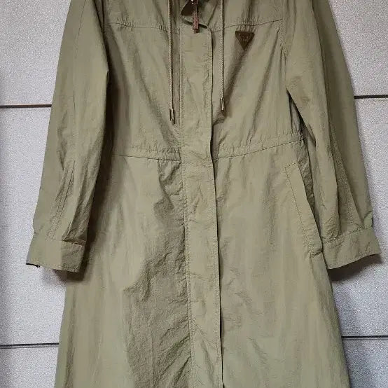 [BUNJANG] LINE Trench Coat Khaki Loose Fit / LINE 트렌치코트 카키색 55 루즈핏