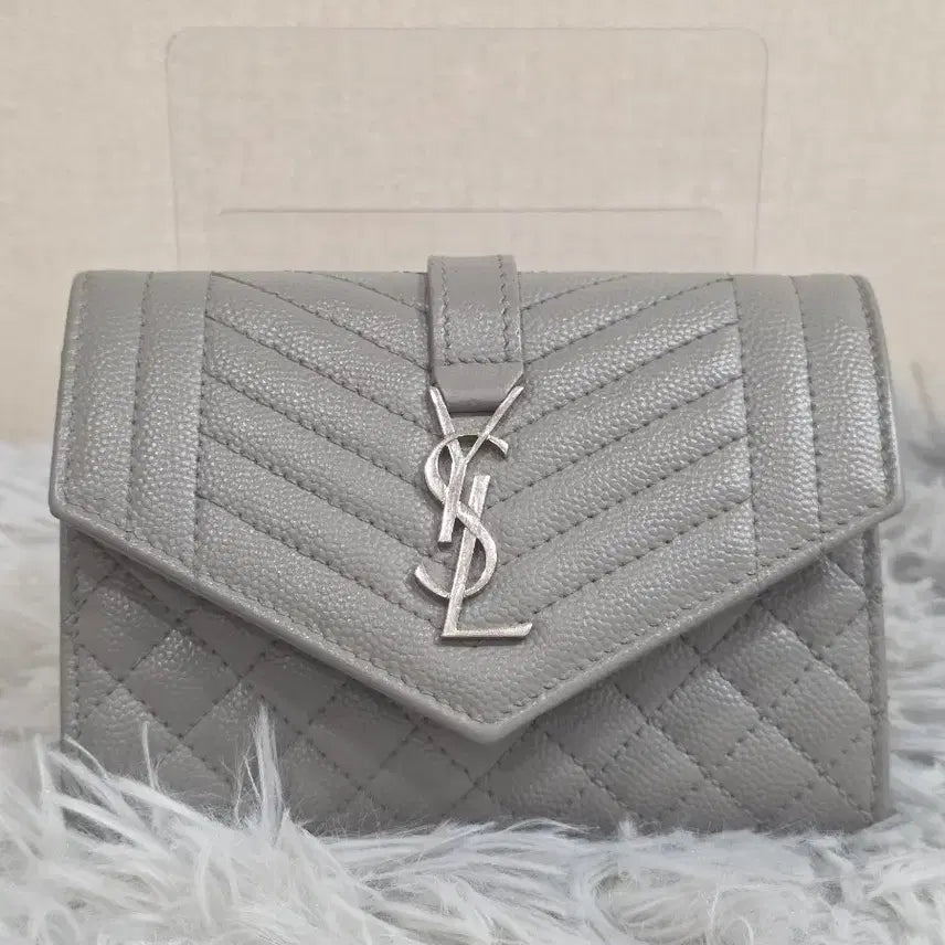 [BUNJANG] Saint Laurent Envelope Wallet Medium Grey / 생 로랑 엔벨로프 월릿 미듐 그레이