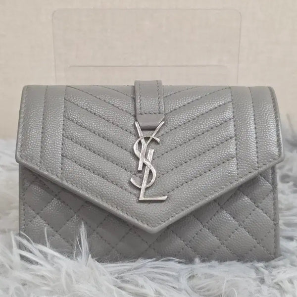 [BUNJANG] Saint Laurent Envelope Wallet Medium Grey / 생 로랑 엔벨로프 월릿 미듐 그레이