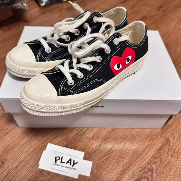 [BUNJANG] Converse x Comme des Garçons PLAY Chuck 70 Low Black (255mm) / 컨버스 x 플레이 꼼데가르송 척 70 로우 블랙 255사이즈