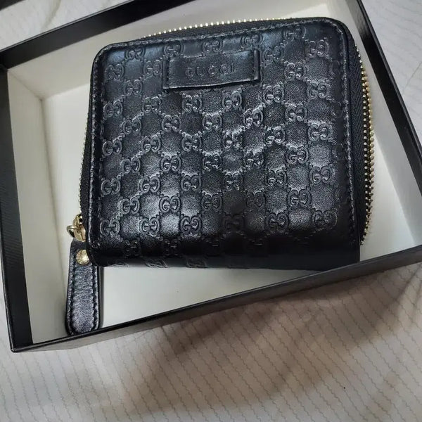 [BUNJANG] Gucci Black MicroGG Zip Around Wallet / 구찌 블랙 마이크로GG 지퍼 반지갑