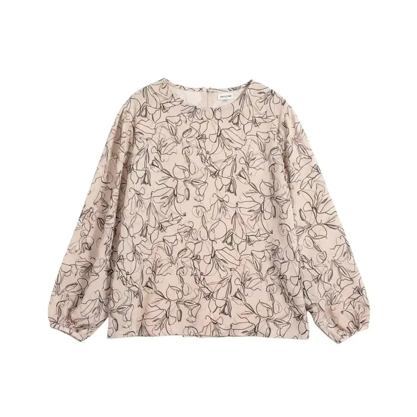[BUNJANG] Women's Floral Round Neck Blouse / 여성66/ 플로럴 라운드넥 블라우스BG 37-19