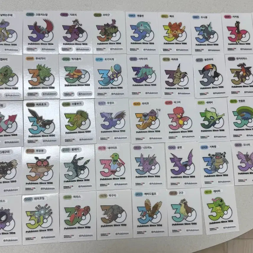 [BUNJANG] Pokemon 30th Anniversary Logo Sticker Bundle / 포켓몬 신상 30주년 로고씰 판매