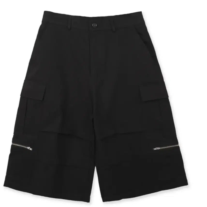 [BUNJANG] Cinder Bermuda Cargo Pants Black / 신더 버뮤다 카고 팬츠 블랙 001