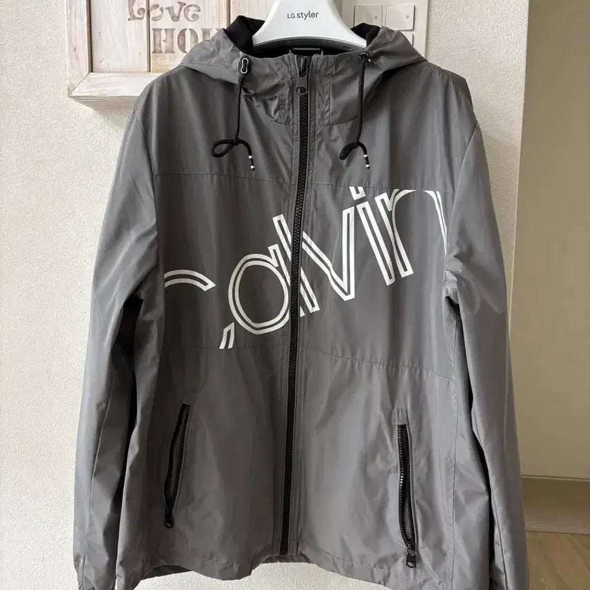 [BUNJANG] Calvin Klein Grey Windbreaker Jacket / 캘빈클라인 그레이 바람막이