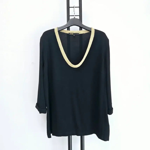 [BUNJANG] Maje Viscose 100% V-Neck Blouse / 정품 마쥬 maje 비스코스 100% 브이넥 블라우스