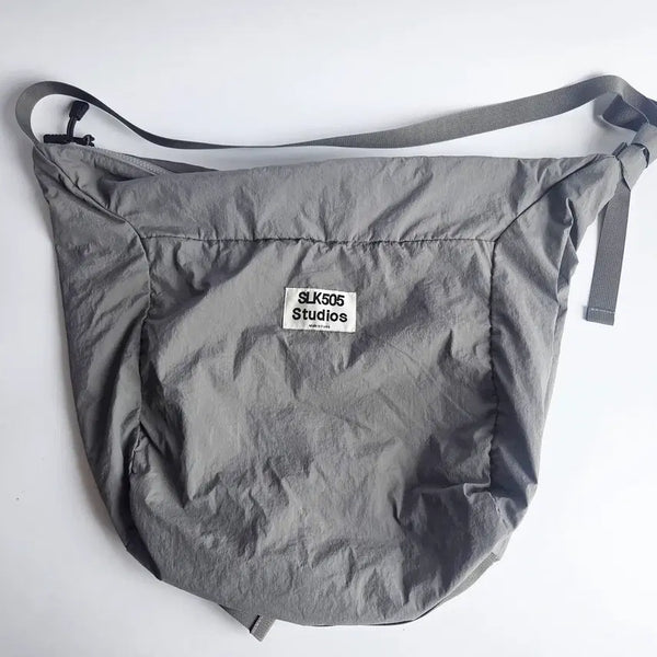 [BUNJANG] Nylon Crossbody Bag - Grey / 나일론 그레이 회색 크로스 가방
