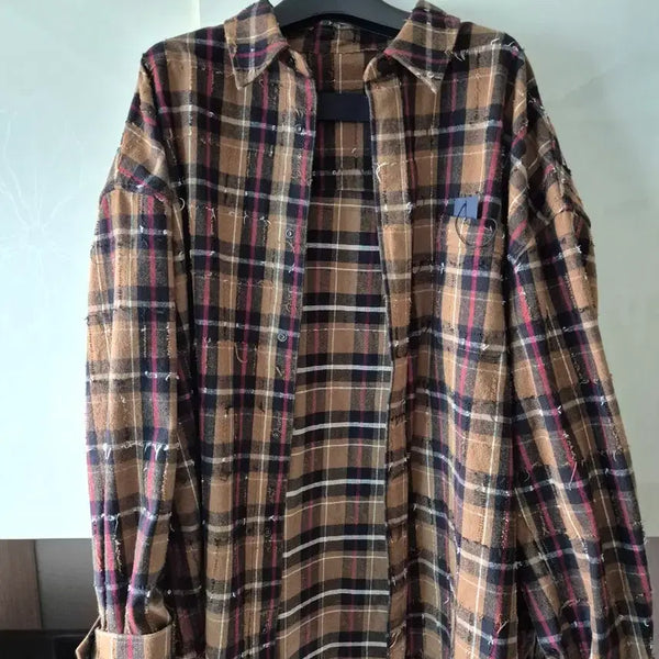 [BUNJANG] JUUN.J Check Oversized Snap Button Shirt Size 52 / 준지 체크 오버 셔츠 52 사이즈