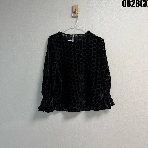 [BUNJANG] Zara Velvet Polka Dot Blouse M / 자라 벨벳 도트 블라우스 M