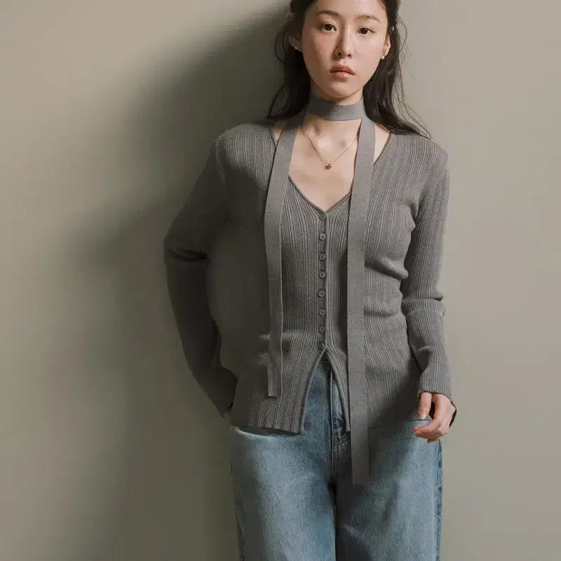 [BUNJANG] ME:BE Erin Cardigan Grey / 메비(MEHVIE) 에린 가디건 그레이