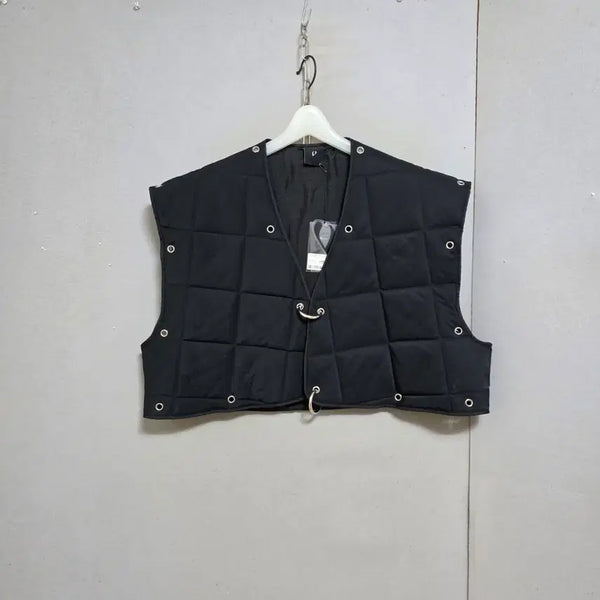 [BUNJANG] Unique Design Quilted Vest - Black / 박시 특이한디자인 누빔 조끼 FF  n8207  미착용제품