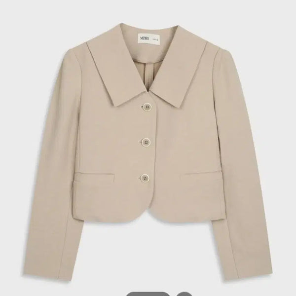 [BUNJANG] Mixxo Cropped Beige Jacket / 미쏘 크롭 베이지색 자켓(새상품)