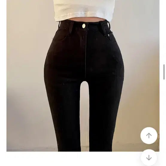 [BUNJANG] ModiFit High-Waisted Slim Fit Black Denim Pants / 블랙 하이웨이스트 슬림핏 데님 팬츠