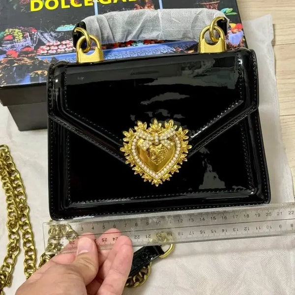 [BUNJANG] Dolce & Gabbana Devotion Shoulder Bag Black Enamel / Dolce & Gabbana Devotion 숄더백