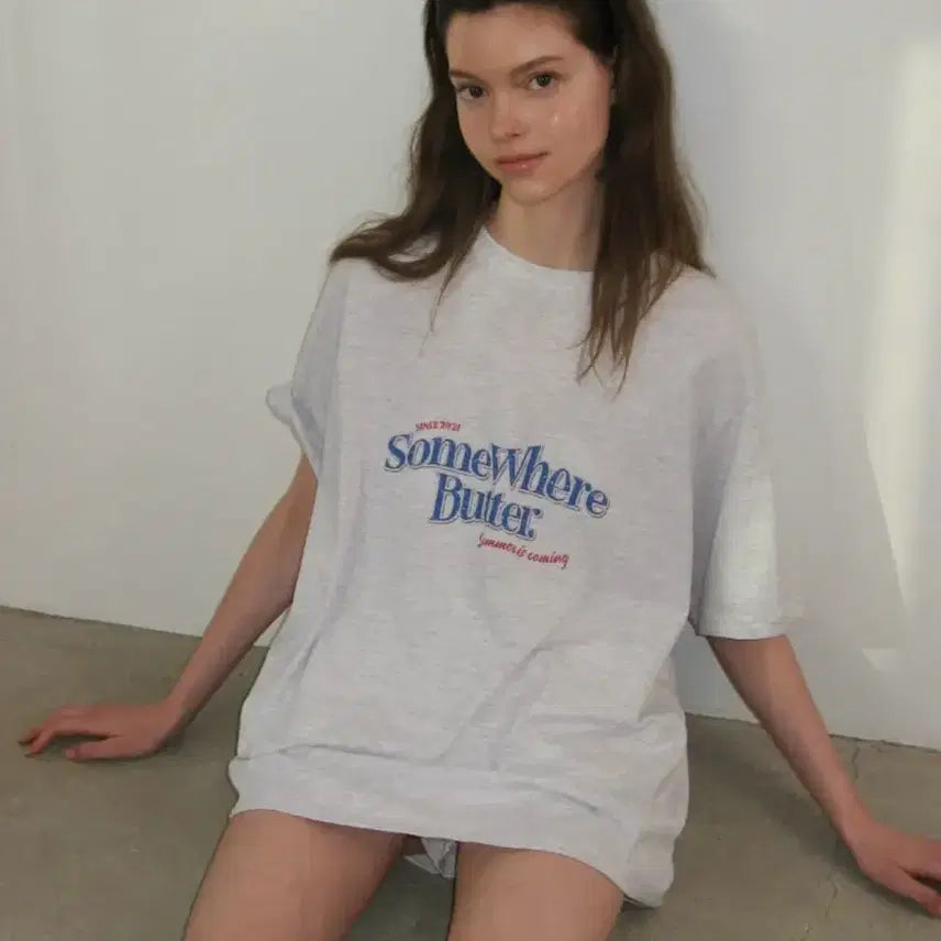[BUNJANG] Somewhere Better Half Sleeve T-Shirt Mélange Grey (New) / (오늘만 이가격)썸웨어버터 반팔 티셔츠 멜란지그레이(새상품)