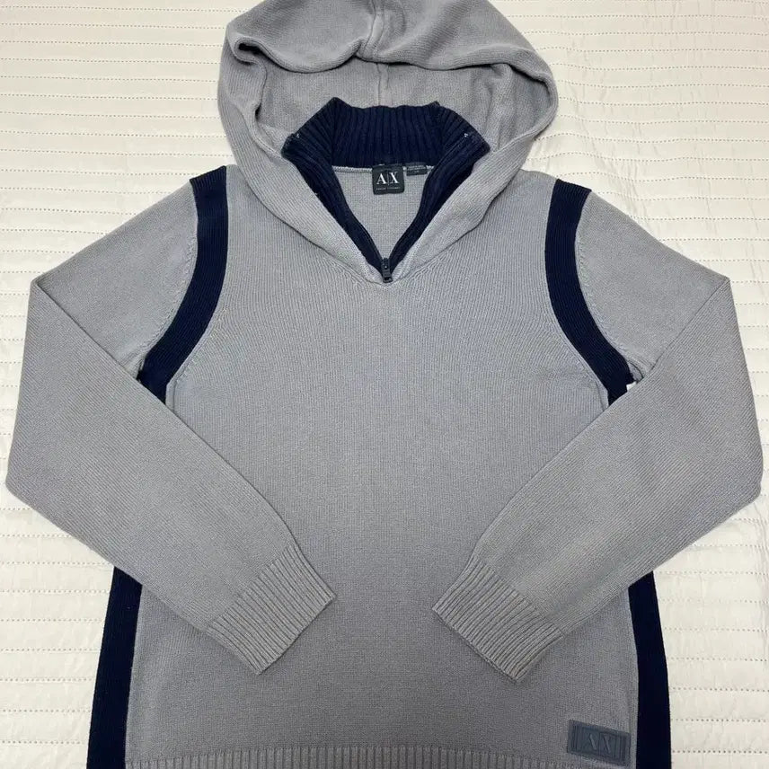 [BUNJANG] Armani Exchange Knit Hooded Half-Zip Pullover / [L] 아르마니 익스체인지 니트 후드  반집업 풀오버