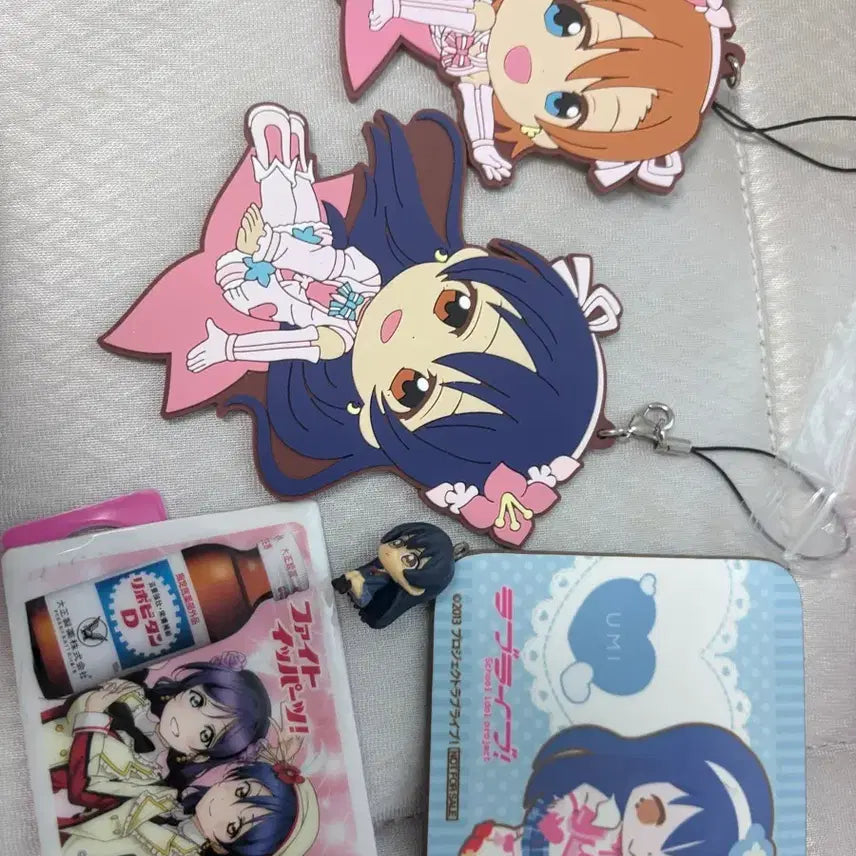 [BUNJANG] Love Live! Umi & Honoka Strap Coaster Keychain Bundle / 러브라이브! 우미 스트랩 컵 코스터 키링 호노카 굿즈 일괄