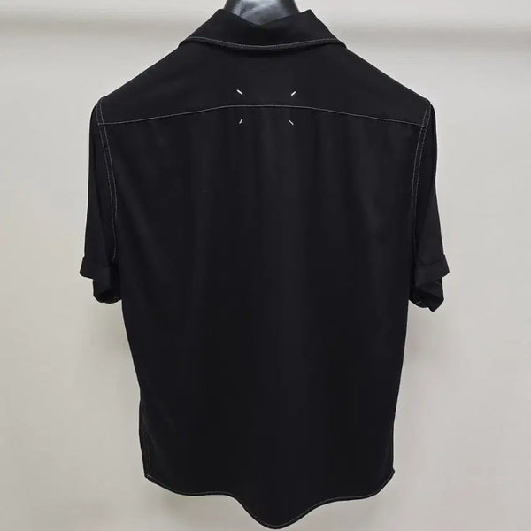 [BUNJANG] Maison Margiela Back Logo Stitch Short Sleeve Shirt Size 42 / 메종 마르지엘라 백로고 스티치 반팔 셔츠 42사이즈 판매