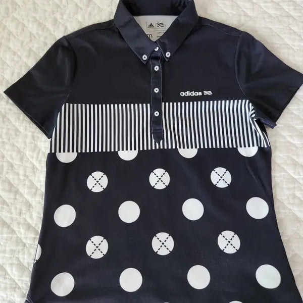[BUNJANG] Adidas Golf Women's Short Sleeve Polo Shirt / 아디다스 골프웨어 카라티 여자 반팔 셔츠 골프복