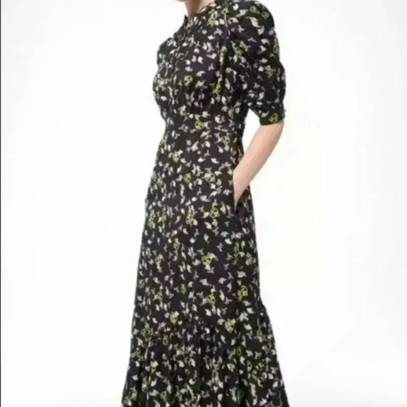 [BUNJANG] Time Flower Pattern Long Dress / 타임 플라워 패턴 롱 원피스