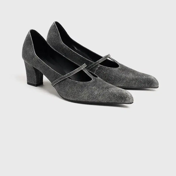 [BUNJANG] Pieton T-Strap Pumps Stone Black / 35) 피에톤 t스트랩 펌프스 스톤블랙