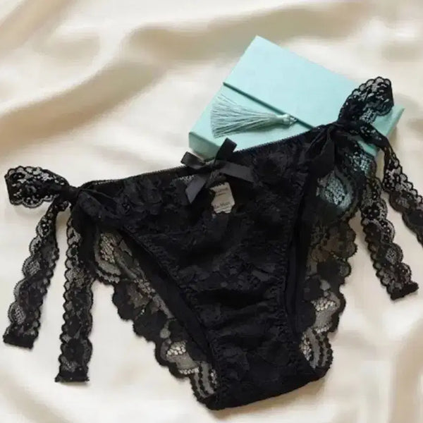 [BUNJANG] Aimée Feel Rose Lace Ribbon Panty (Used) / 에메필 로즈의 잠옷 레이스 리본 팬티(중고)