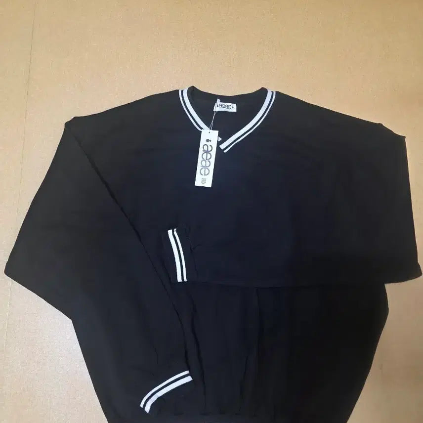[BUNJANG] aeae Oversized V-Neck Sweatshirt Black / [새제품] aeae 에이에이 오버핏 브이넥 스웻셔츠 맨투맨 블랙