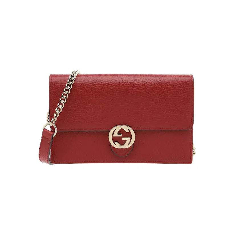 [BUNJANG] Gucci Interlocking GG WOC Shoulder Bag Red Leather / 구찌 인터로킹 GG WOC