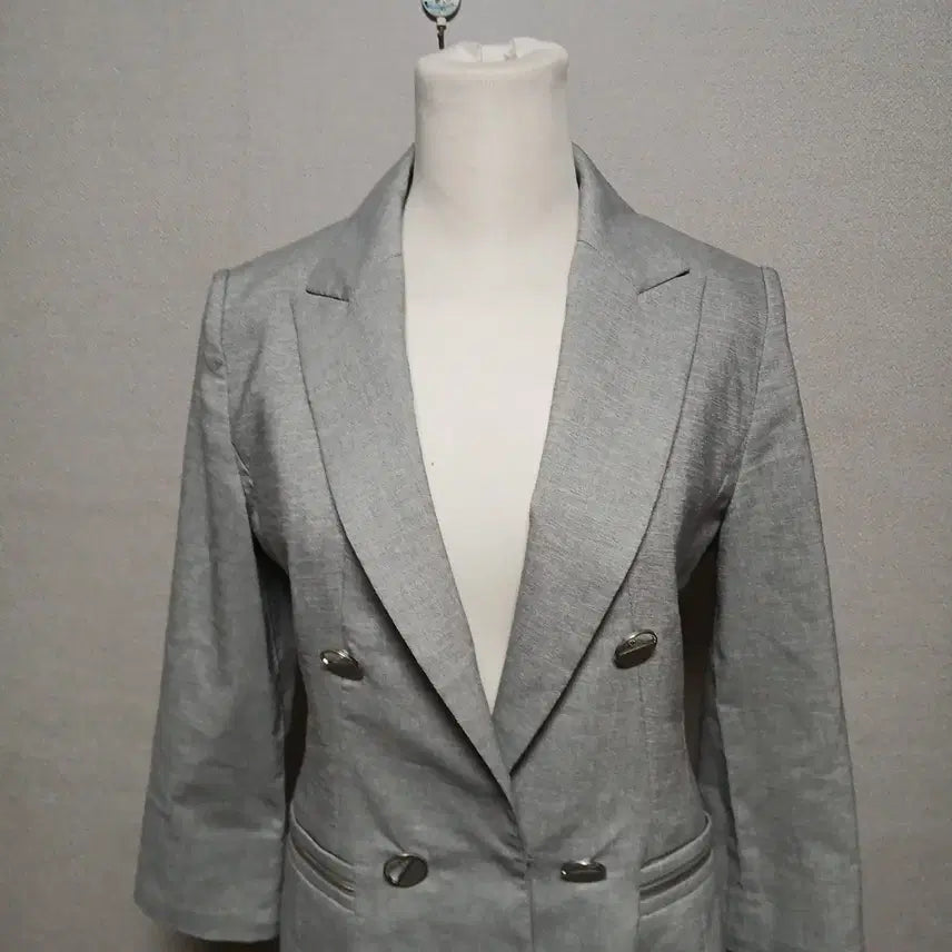 [BUNJANG] ab.fz Grey Double-Button Jacket / ab.fz 그레이 더블 버튼 자켓   새옷수준