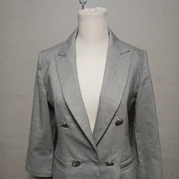 [BUNJANG] ab.fz Grey Double-Button Jacket / ab.fz 그레이 더블 버튼 자켓   새옷수준